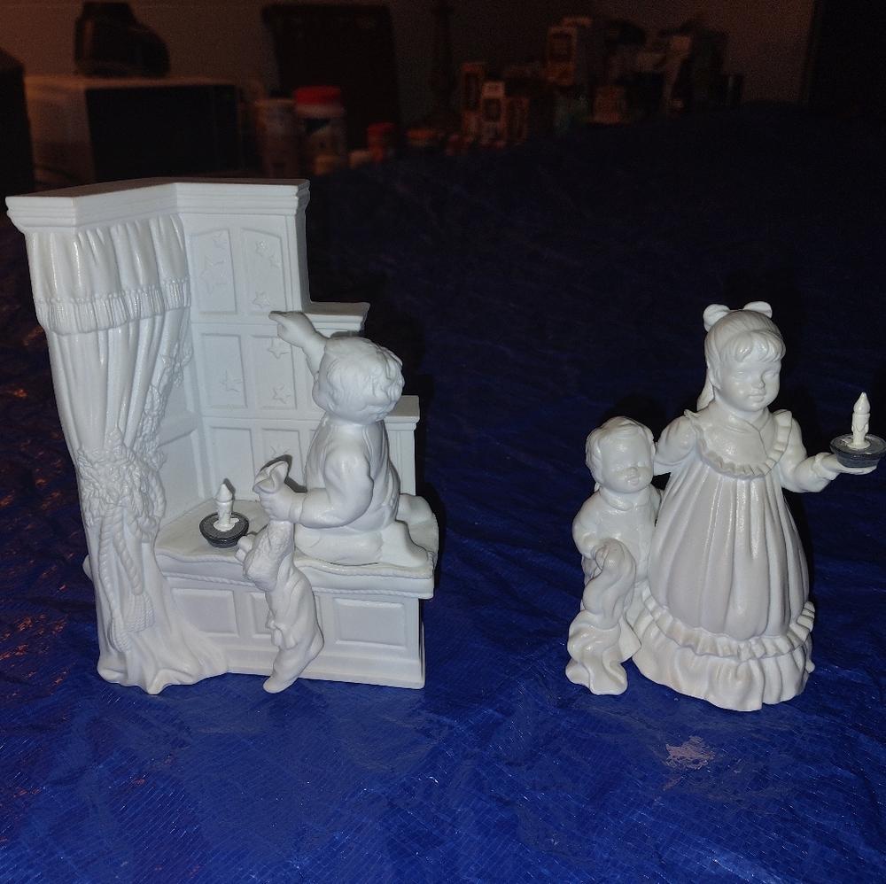 Elegant White Porcelain Figurine Set